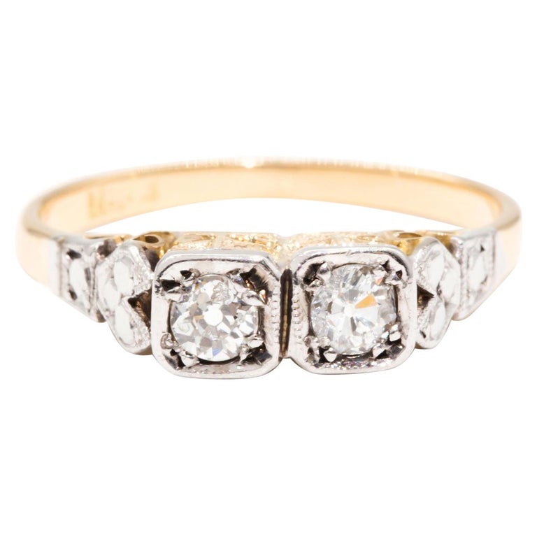 0.26 Carat Old European Cut Diamond Vintage Engagement Ring Circa 1960s ...