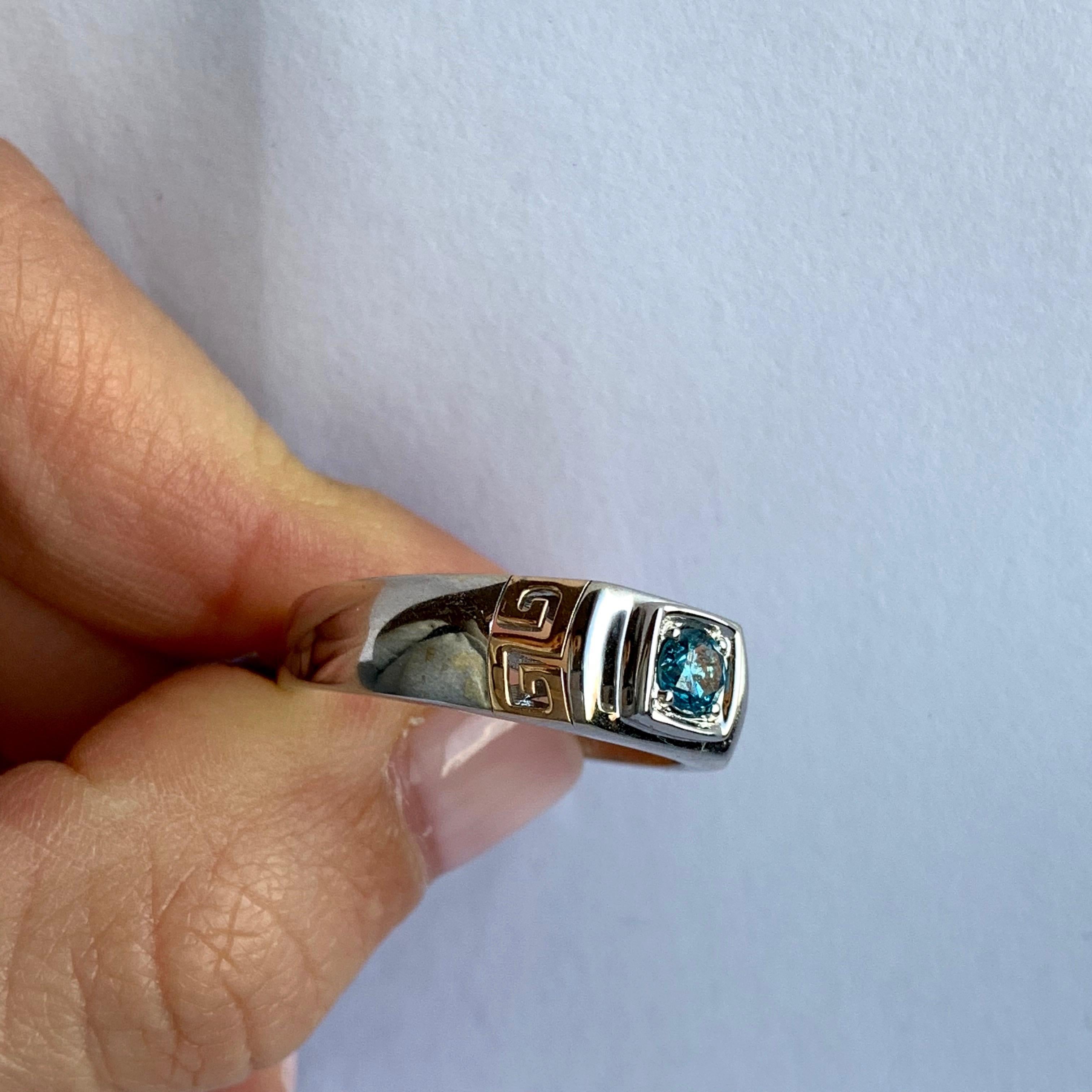 mens blue diamond ring