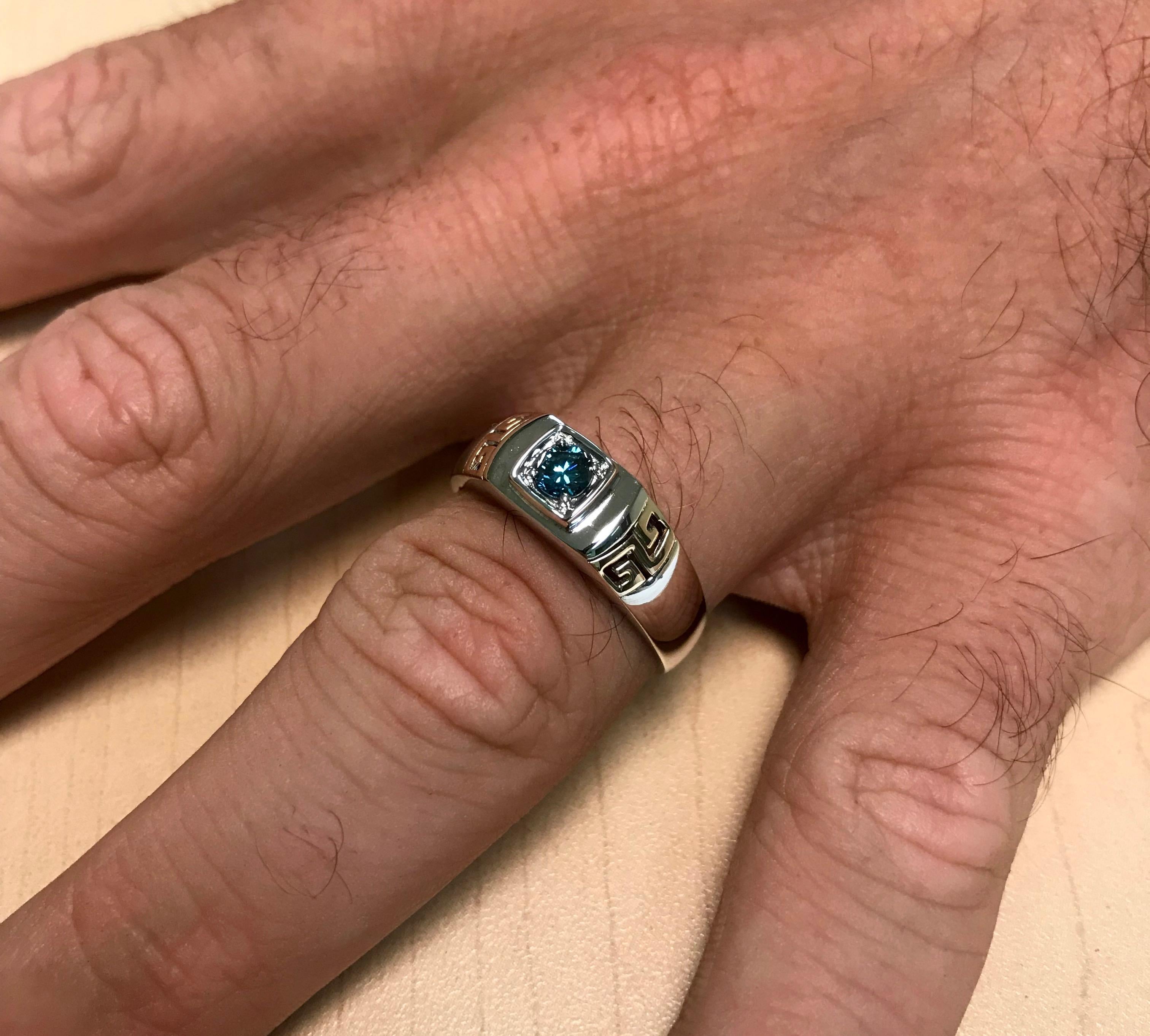 blue diamond ring for mens