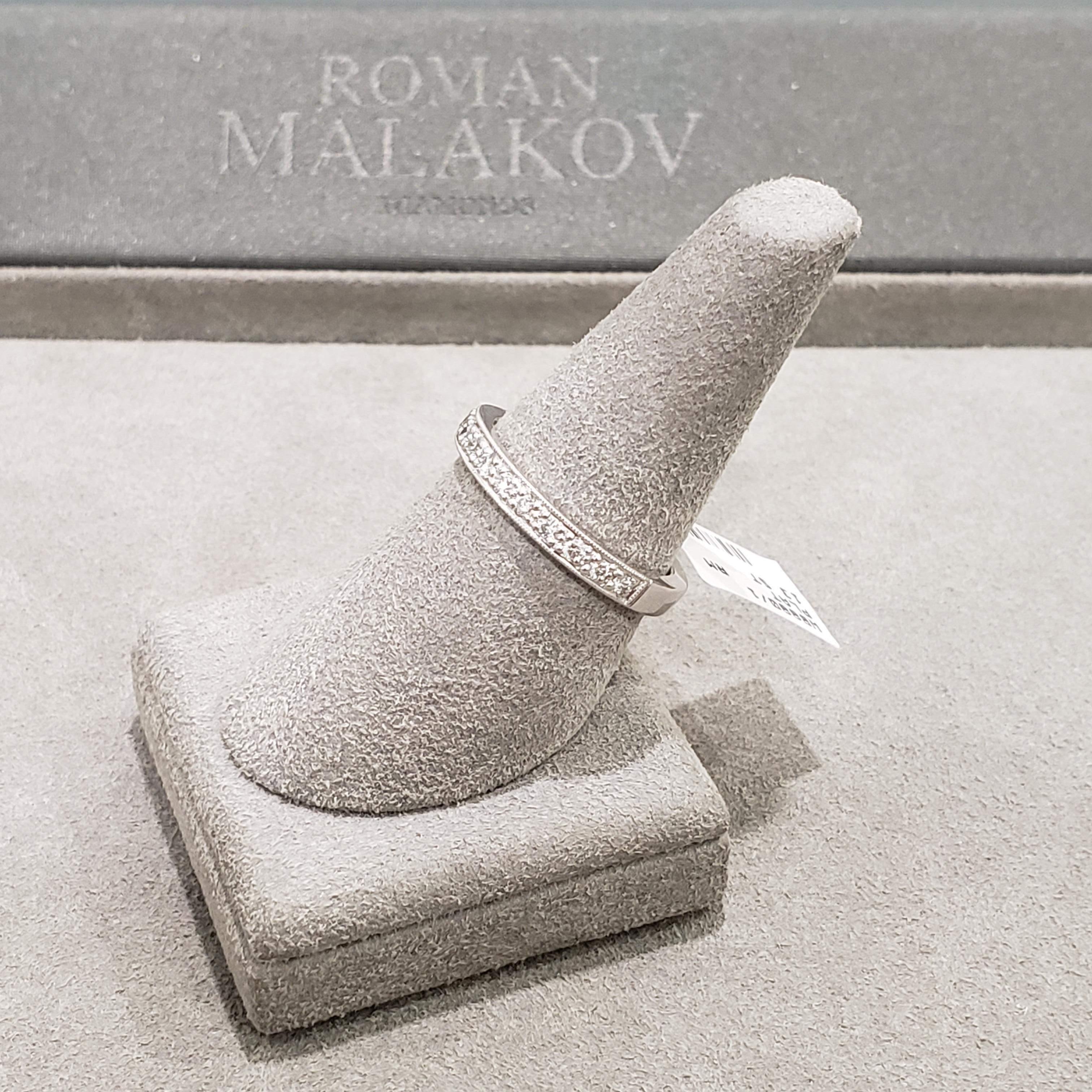 Roman Malakov Verlobungsring mit 0,26 Karat rundem Diamanten im antiken Stil im Zustand „Neu“ im Angebot in New York, NY