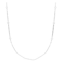 Collana con catena di diamanti bianchi da 0,26 carati in oro bianco 14 carati