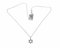 0.26 Ct Diamonds 18k Gold Star Of David Pendant 14k Gold Chain Necklace