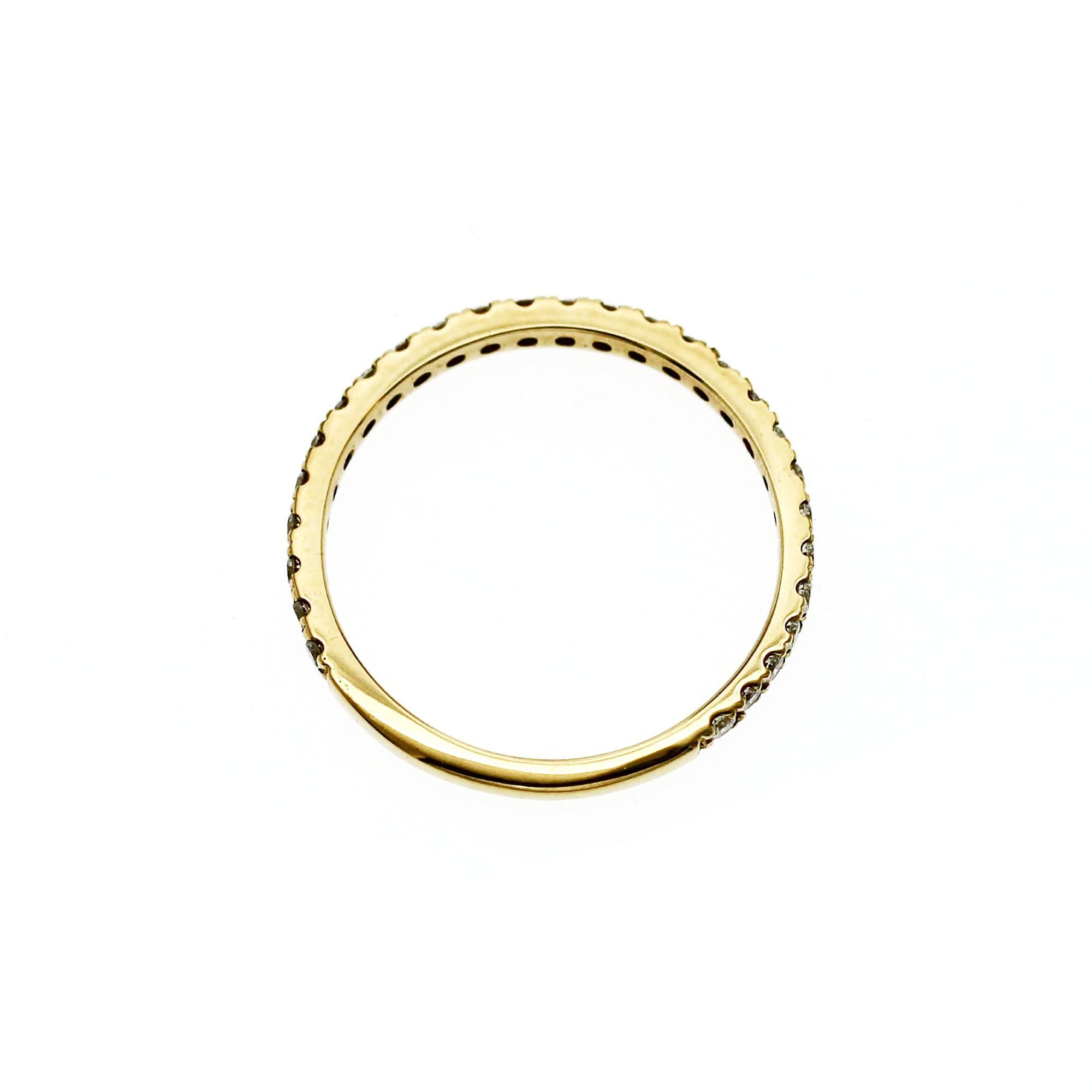 Femenino o masculino 0.26 CT Diamante Natural Oro Amarillo 14K Anillo de Boda 3/4 Tamaño 5 en venta