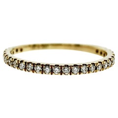 0.26 CT Natural Diamond 14K Yellow Gold Wedding 3/4 Band Ring Size 5