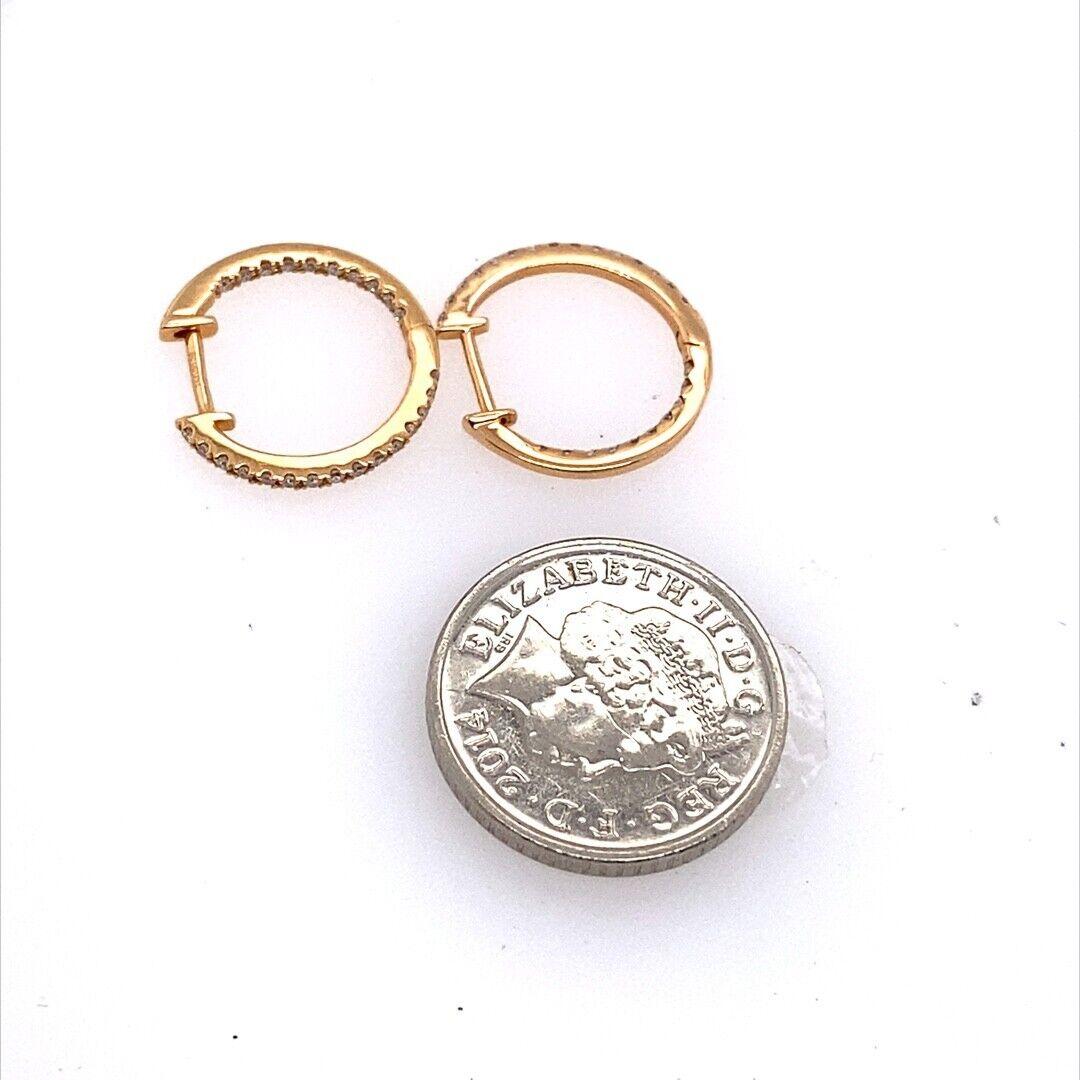 0.26ct Diamond Hoop Earrings in 18ct Rose Gold In New Condition For Sale In London, GB