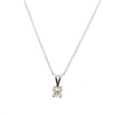 0.26ct Round Brilliant Cut Diamond Pendant with Chain in 18ct White Gold