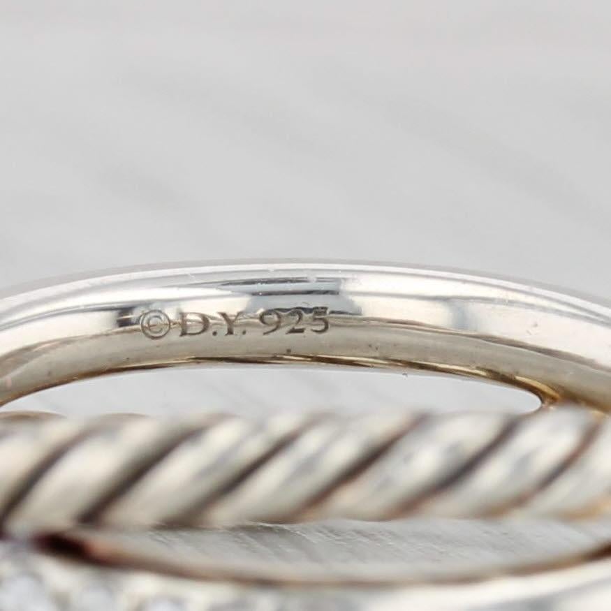 0,26ctw Diamond David Yurman Kontinuität Ring Sterling Silber gewebt Bands Größe 7 im Angebot 3