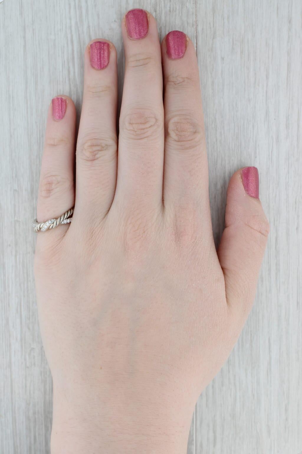 0,26ctw Diamond David Yurman Kontinuität Ring Sterling Silber gewebt Bands Größe 7 im Angebot 4