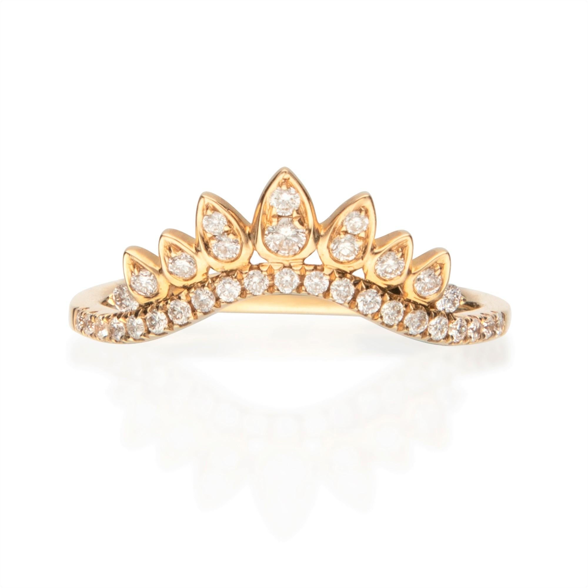 A magnificent Gin and Grace Diamond band ring crafted of 14 karat Yellow gold. This jewelry is for every occasion. 
This ring features an 33 Round diamonds 0.27 ct. of GH-SI quality with a lovely design. 

Diamonds: 0.27 Carat
Quality: GH Color, SI