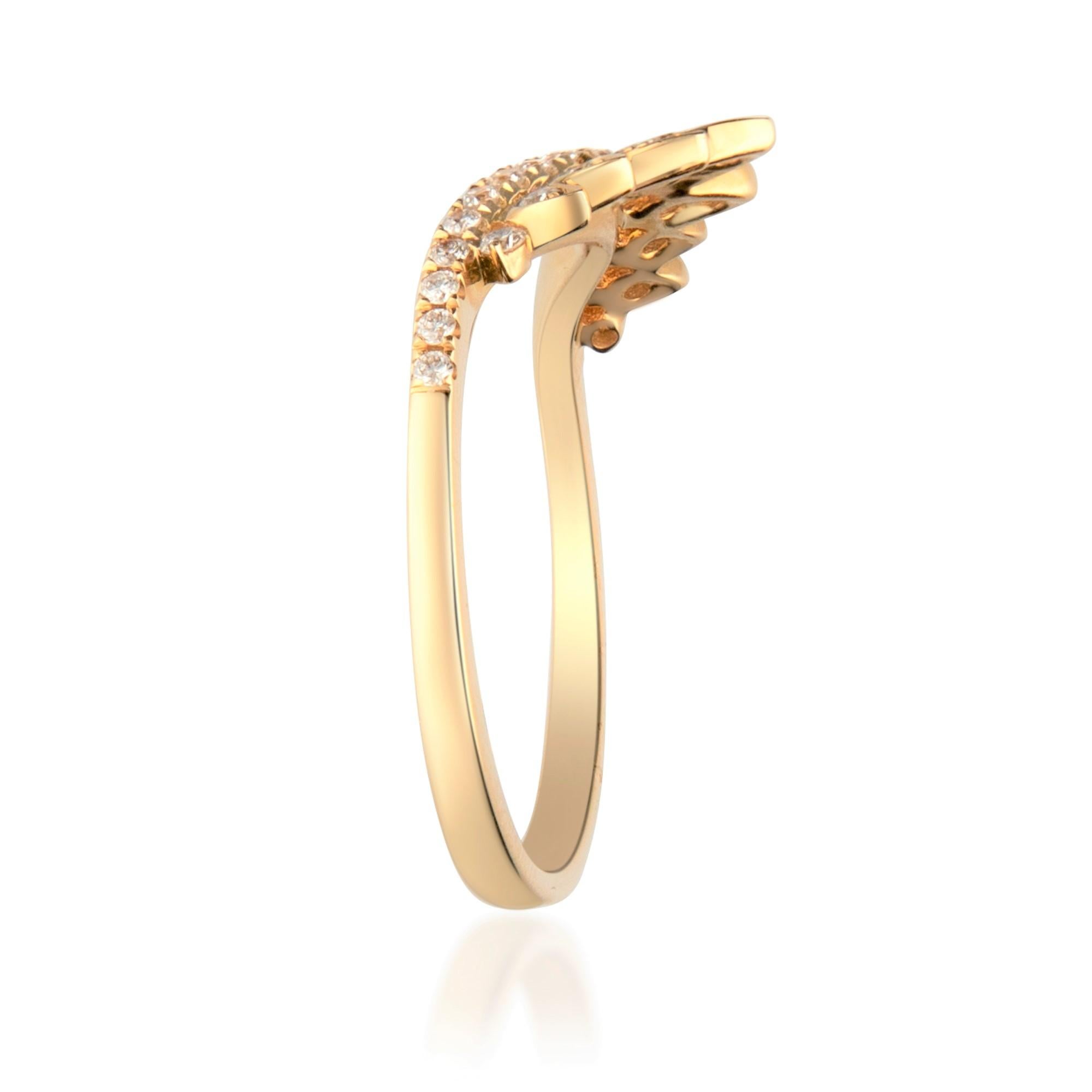 Art Deco 0.27 Carat Diamond 14 Karat Yellow Gold Band Ring