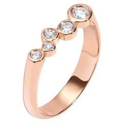 0.27 Carat Diamond Alternative Wedding Band 14 Karat Rose Gold Bar Ring