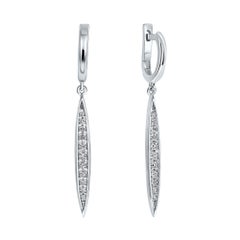 0.27 Carat Diamond Dangle Earrings in 14K White Gold, Shlomit Rogel