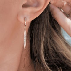 0.27 Carat Diamond Dangle Earrings in 14k Yellow Gold, Shlomit Rogel