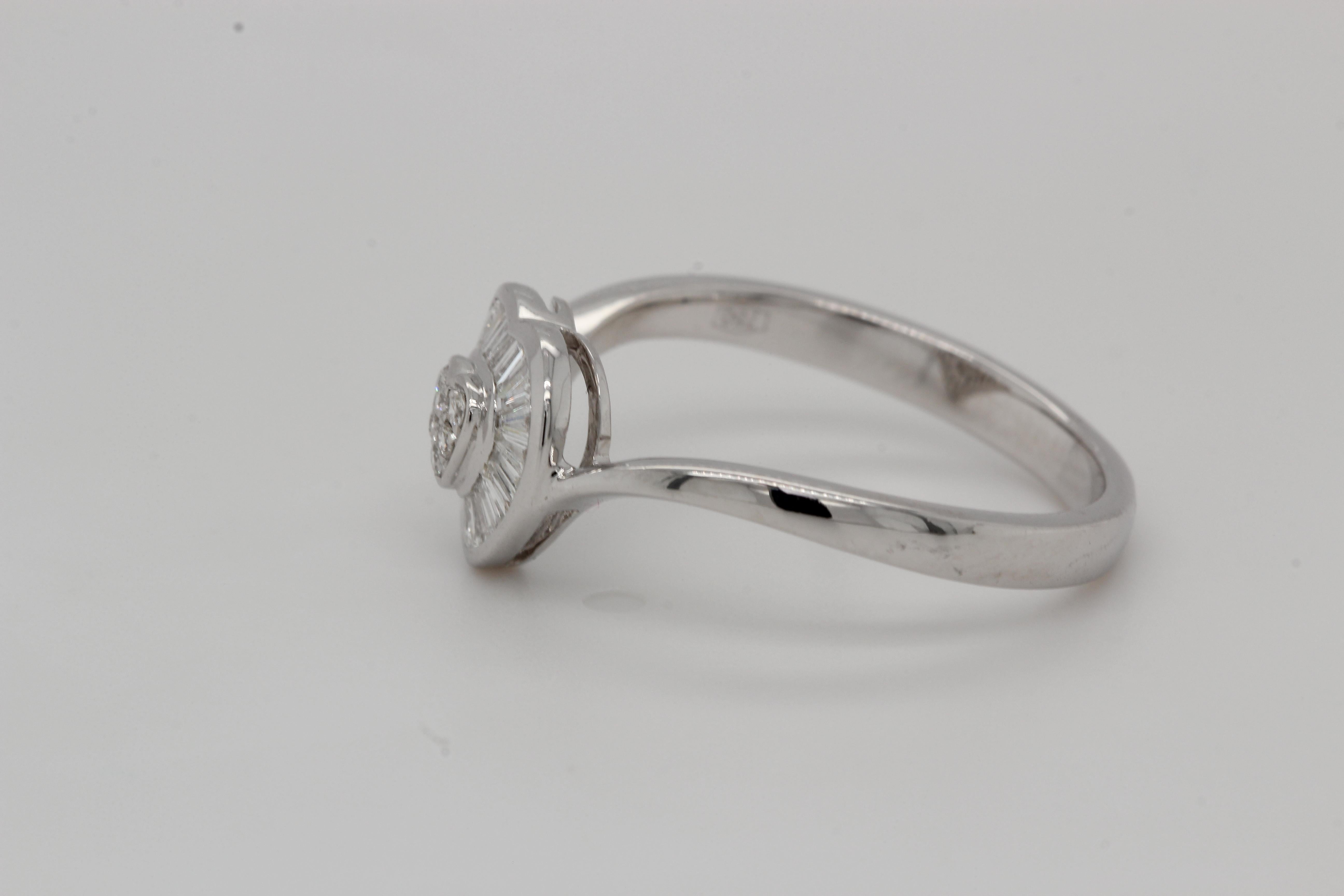 0.27 Karat Diamant-Ring in Herzform aus 18 Karat Gold für Damen oder Herren im Angebot