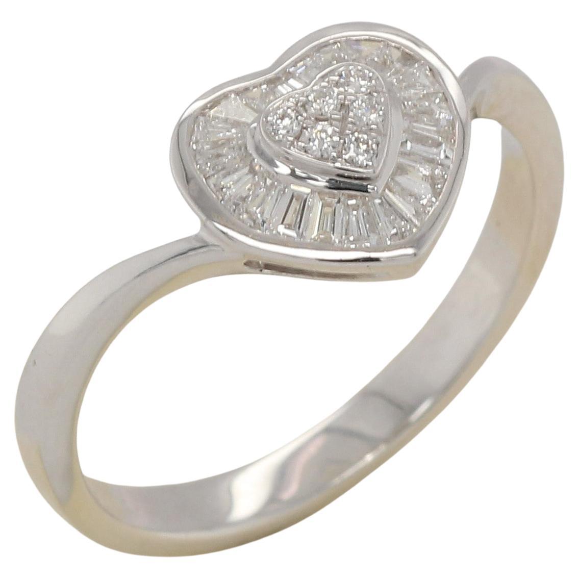 0.27 Carat Diamond Heart Shape Ring in 18 Karat Gold