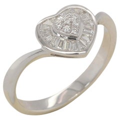 Bague en forme de cœur en or 18 carats avec diamants de 0,27 carat