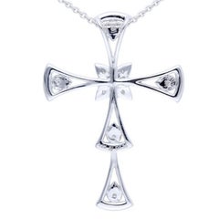Collana con croce di diamanti da 0,27 carati in oro bianco 14K