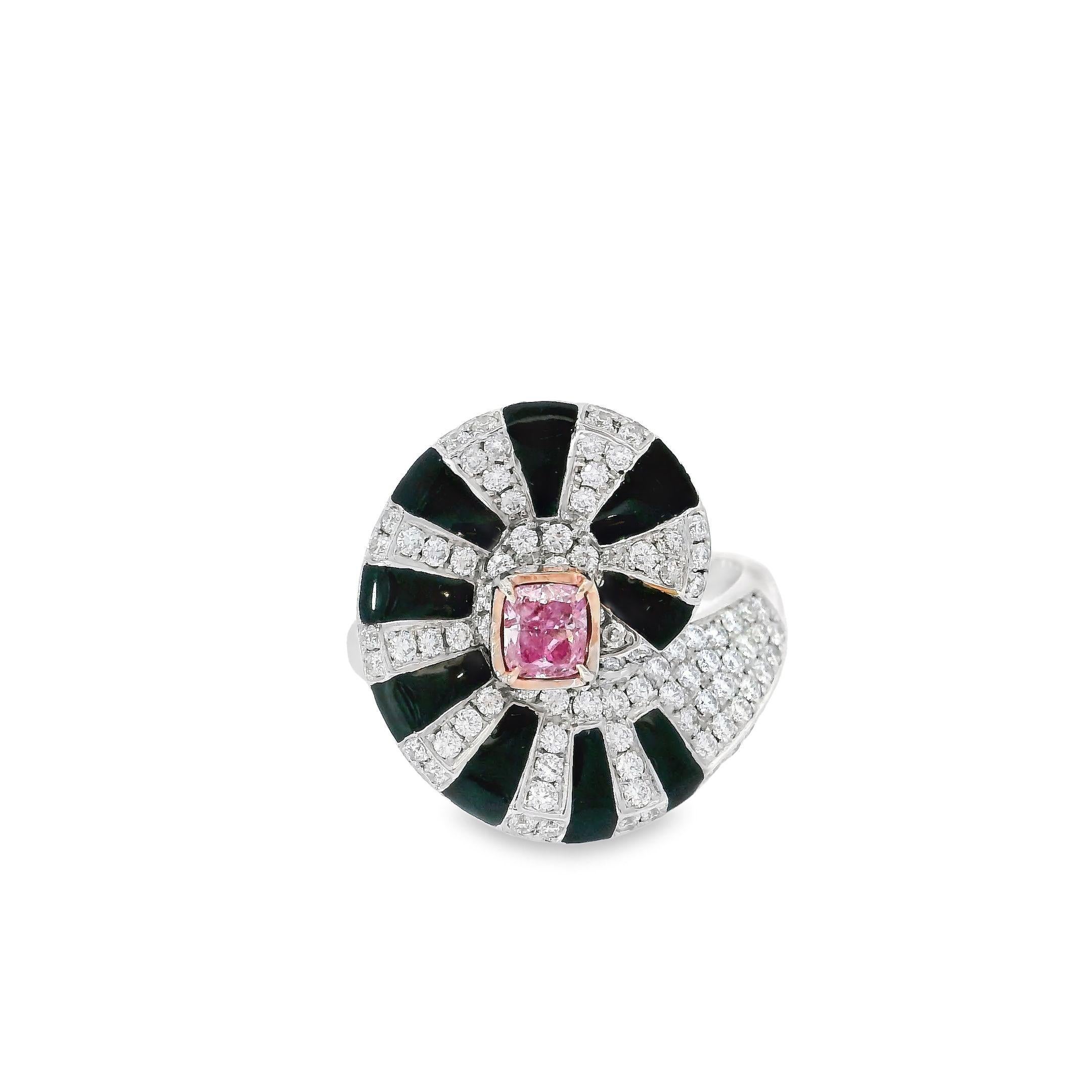 **100% NATURAL FANCY COLOUR DIAMOND JEWELRY**

✪ Jewelry Details ✪

♦ MAIN STONE DETAILS

➛ Stone Shape: Cushion
➛ Stone Color: Faint Pink
➛ Stone Weight: 0.27 carats
➛ Clarity: VS2
➛ GIA certified

♦ SIDE STONE DETAILS

➛ Side white diamonds - 106