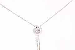 0.27 Karat Herz Rundschliff Kette Halskette 14 Karat Weißgold