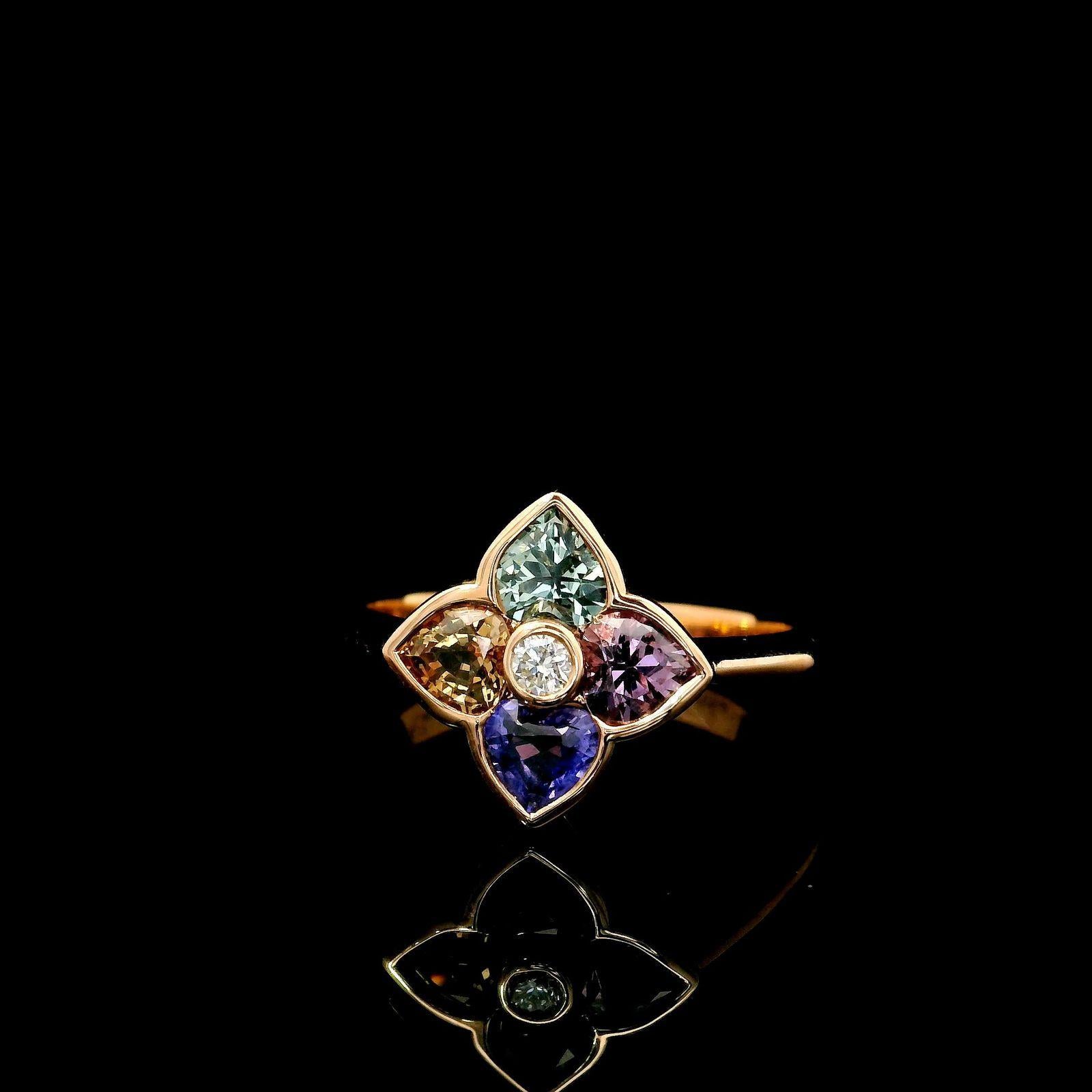 18kt white gold ring with diamonds
  
  Gold colour & karat: White gold 18kt
  Weight: 4.38 grams
  
  Set with-
  Stone type: Diamonds
  Shape: Round
  Carat: 0.27 ct
  Colour: Multi Colour
  Clarity: -
  
  Surrounding Stones: Diamonds
 1) Side