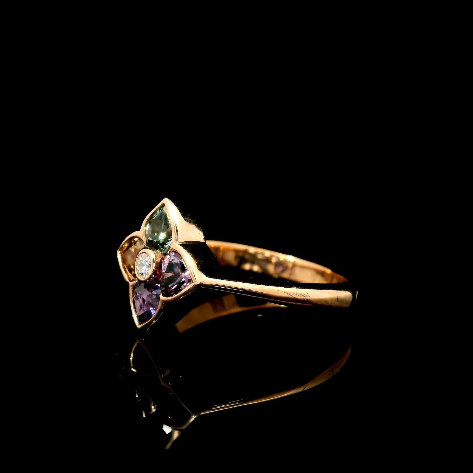 0.27 Carat Multi Colour Sapphire Srilanka Ring In New Condition For Sale In บางรัก, TH
