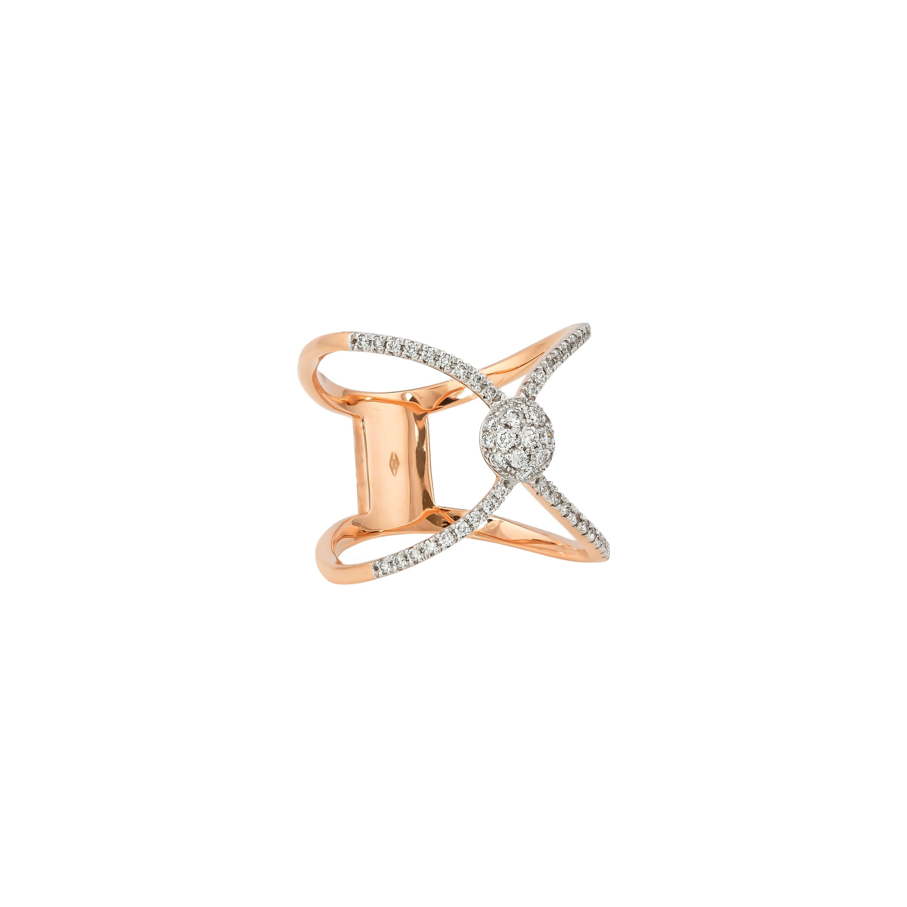 Unique and Designer Cocktail Rings by Sunita Nahata Fine Design.

Classic Diamond ring in 18K Rose gold. 

Diamond: 0.016 carat, 1.60mm size, round shape, G colour, VS clarity.
Diamond: 0.056 carat, 1.30mm size, round shape, G colour, VS
