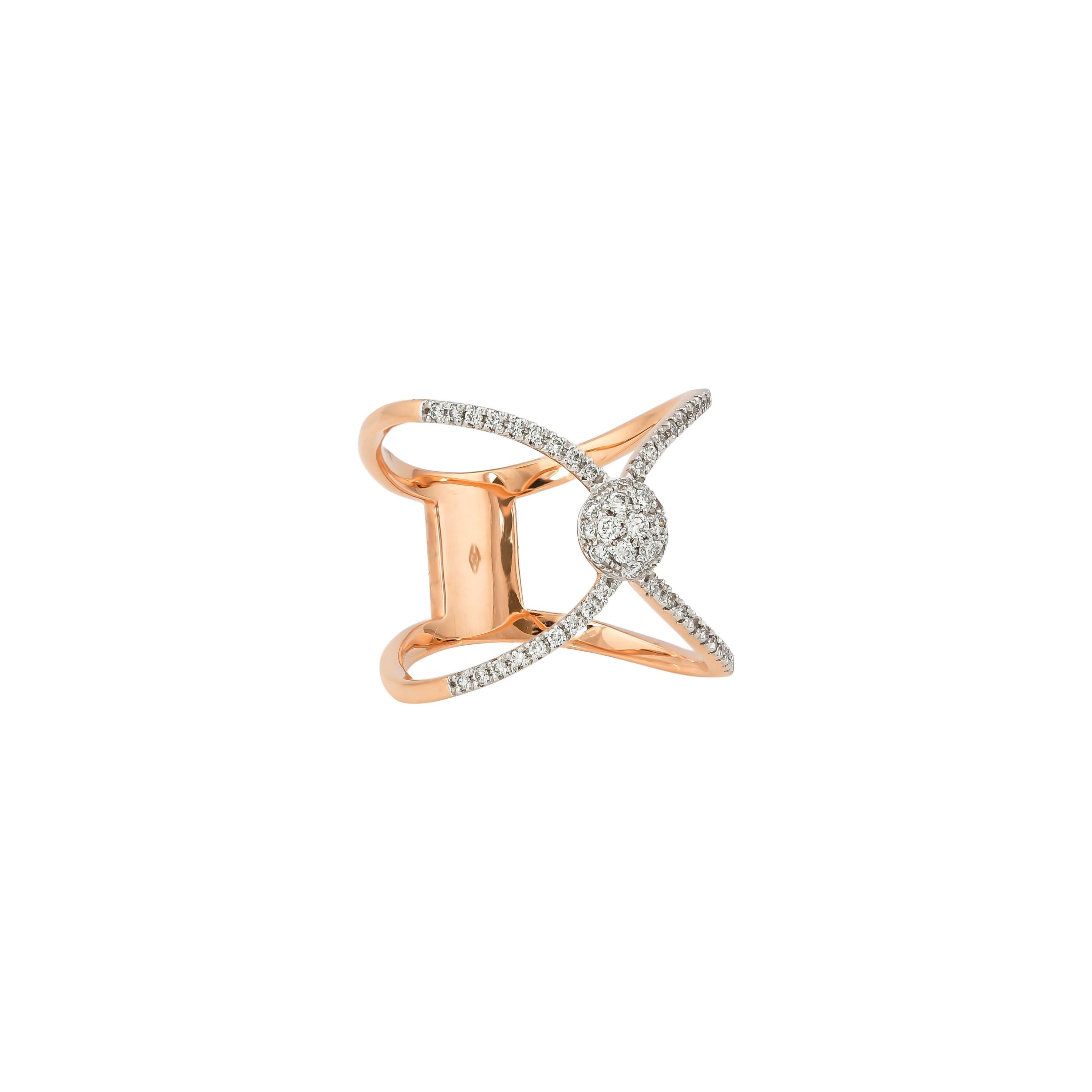 Einzigartige und Designer-Cocktailringe von Sunita Nahata Fine Design.

Klassischer Diamantring aus 18 Karat Roségold. 

Diamant: 0,016 Karat, 1,60 mm groß, runde Form, Farbe G, Reinheit VS.
Diamant: 0,056 Karat, 1,30 mm groß, runde Form, Farbe G,