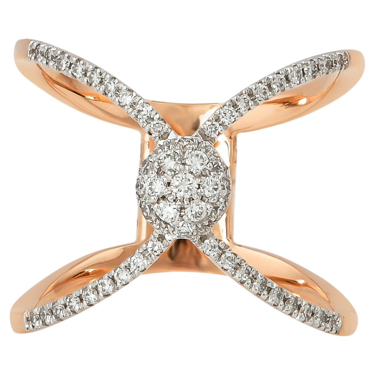 0.279 Carat Diamond Ring in 18 Karat Rose Gold For Sale