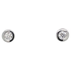 0.27ct Diamond Studs Earrings in Rubover Setting in 18ct White Gold