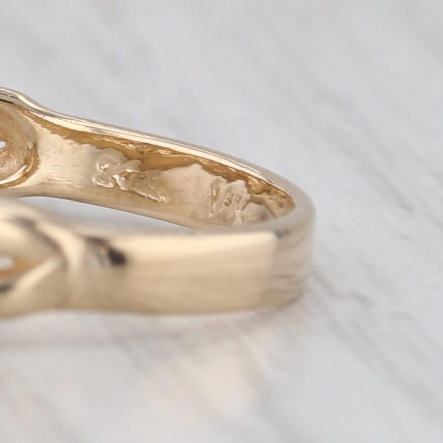 0.27ctw Blue White Diamond Ring 14k Yellow Gold Size 7 Stackable Round 3-Stone en vente 2