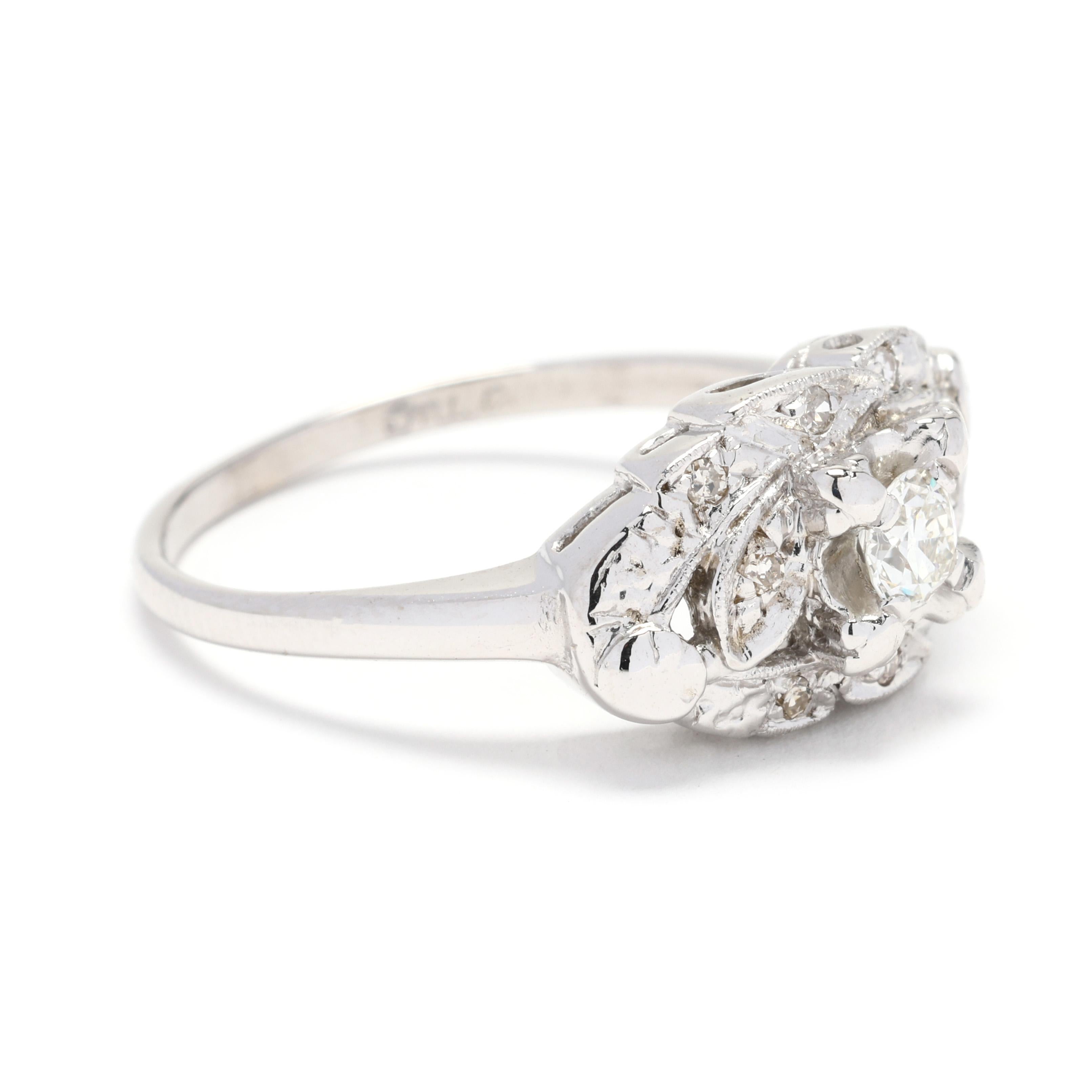 Discover the sophisticated beauty of our 0.27ctw diamond cluster ring, crafted in stunning 14k white gold. This ring showcases a cluster of sparkling diamonds that create a dazzling focal point, making it a perfect piece for special occasions or
