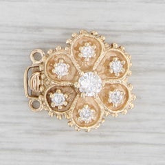0.27ctw Diamond Flower Slide Charm Bracelet Clasp Finding Richard Klein 10k Gold