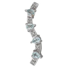 0.27ctw Diamond Green Tourmaline Journey Pendant 18k White Gold Floating Drop