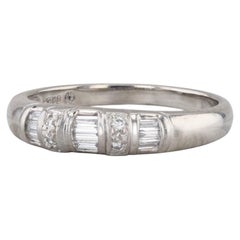 0.27ctw Diamond Wedding Band 950 Platinum Stackable Ring Size 6.5