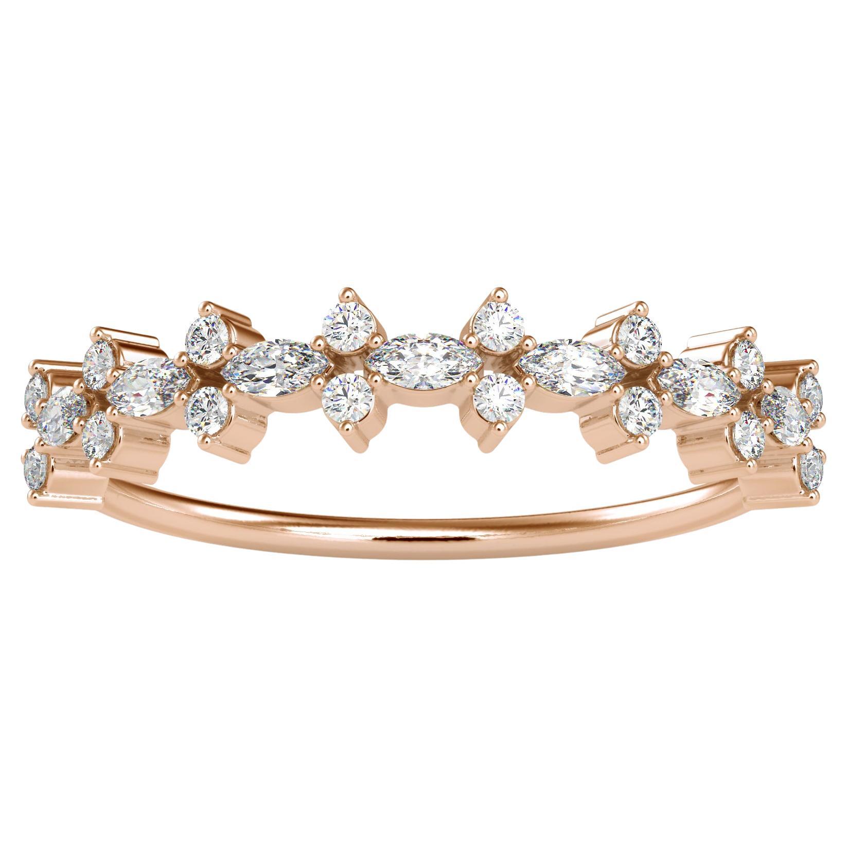 0.28 Carat Diamond 14K Rose Gold Ring For Sale