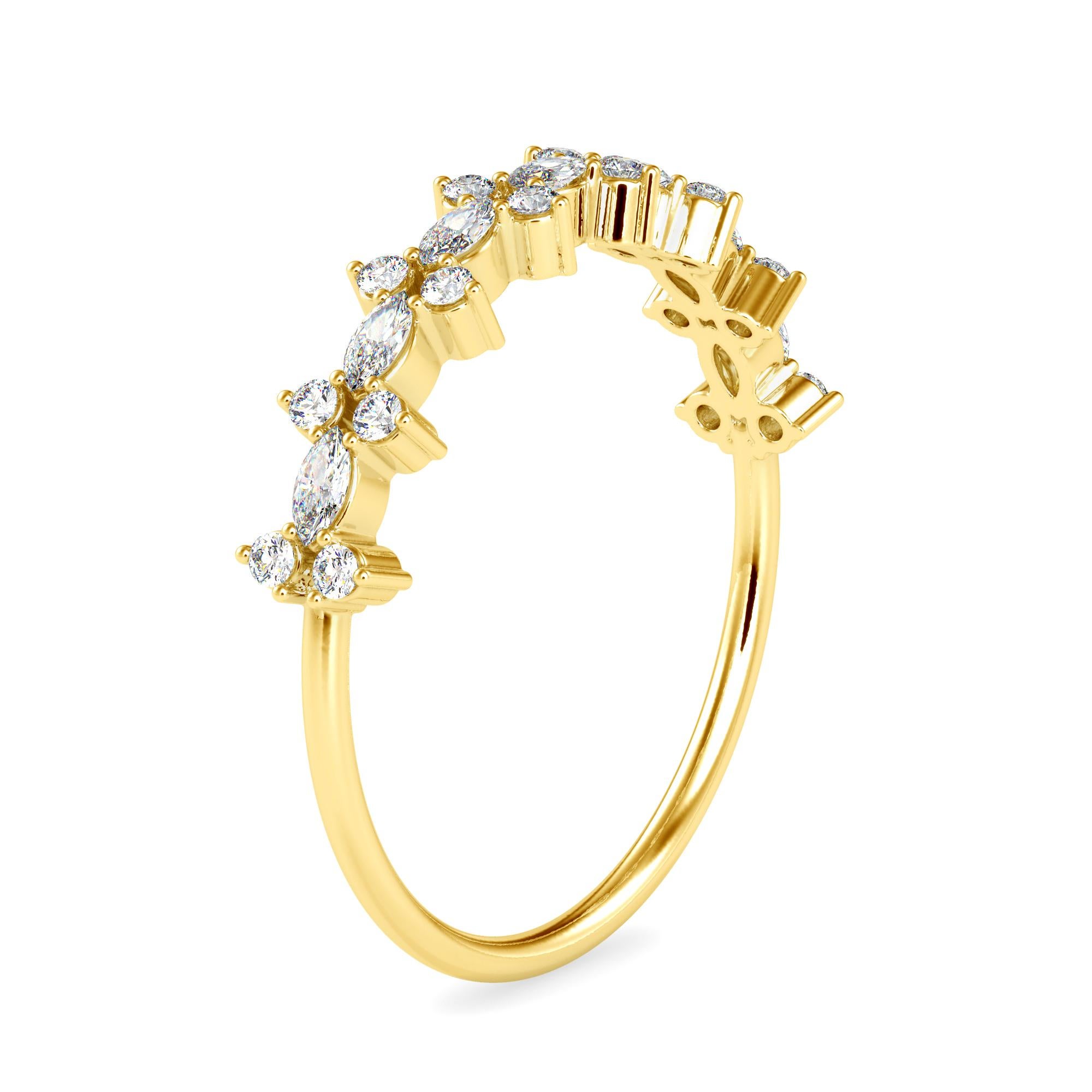 0.28 Carat Diamond 14K Yellow Gold Ring In New Condition For Sale In Los Angeles, CA