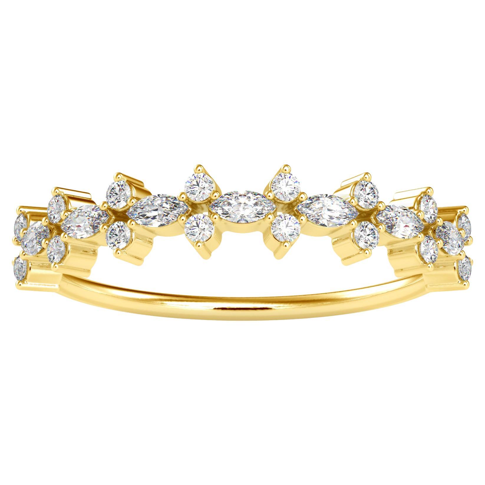 0.28 Carat Diamond 14K Yellow Gold Ring For Sale