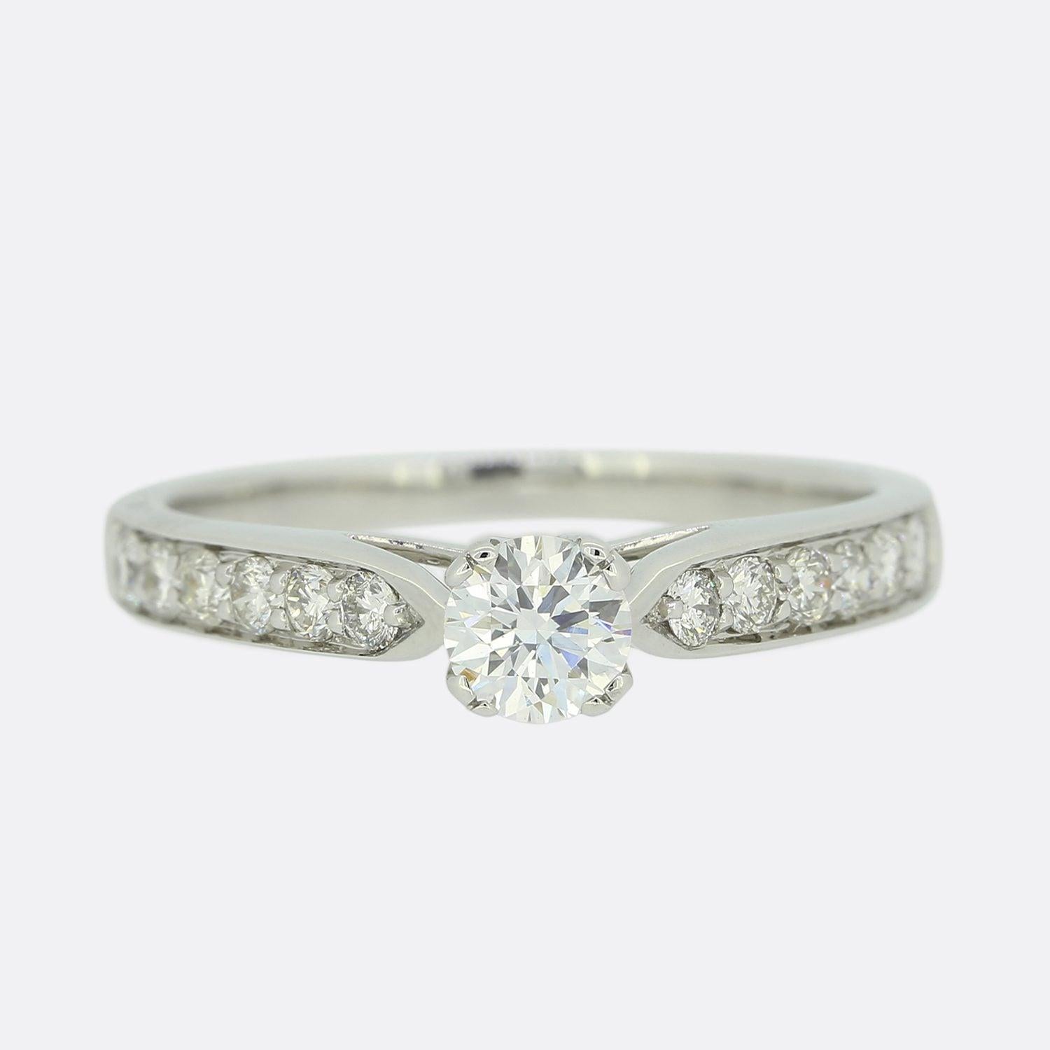 0.28 Karat Diamant Solitär Verlobungsring Damen im Angebot