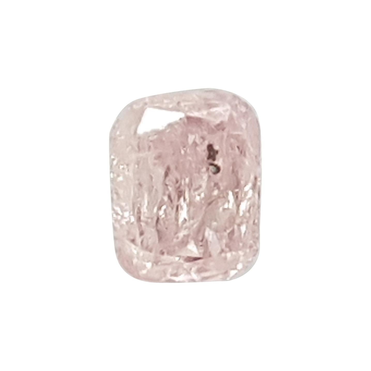 0.28 Carat EGL Certificate Fancy Pink Color Radiant Cut Diamond For Sale