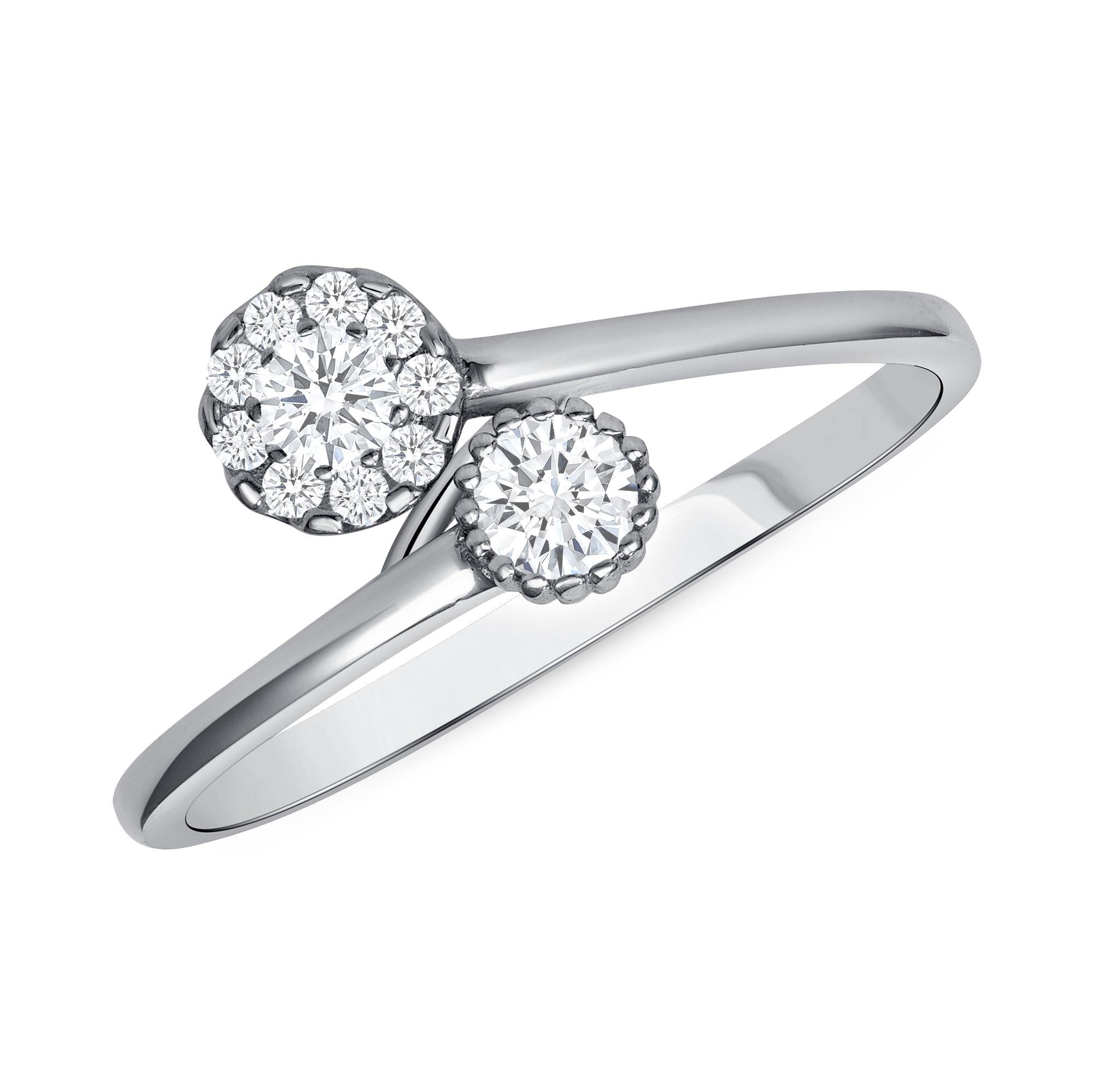 For Sale:  0.28 Carat Flower Inspired Natural Diamond Band 3