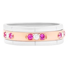 0.28 Carat Pink Sapphire and Diamond Ring Band