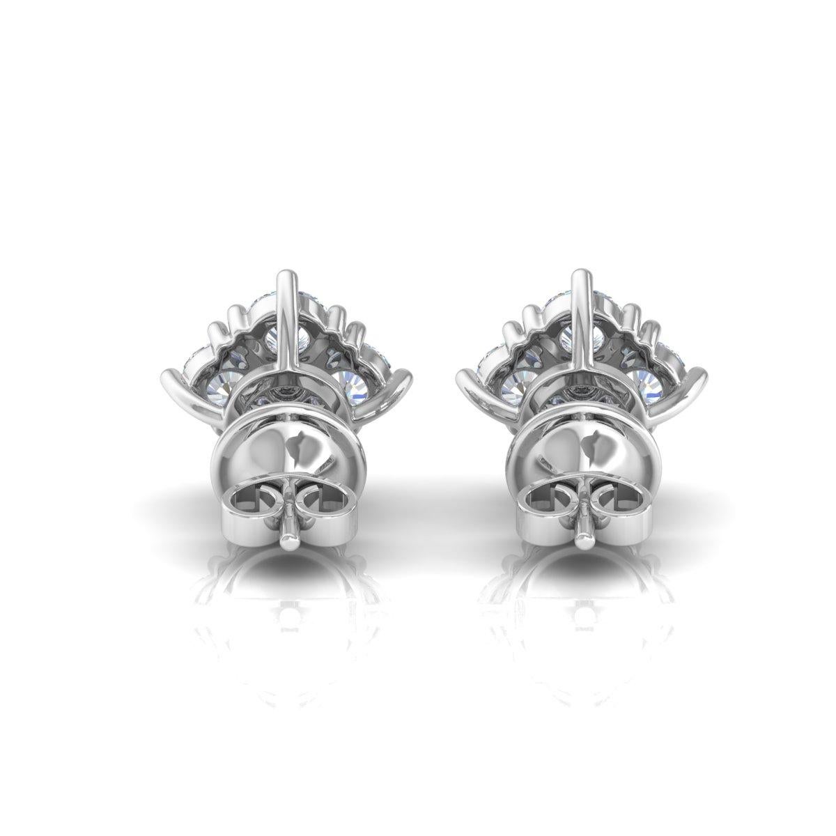 De las mujeres 0,28 quilates SI Claridad HI Color Pendientes de diamantes Joyas de oro blanco de 10 quilates en venta