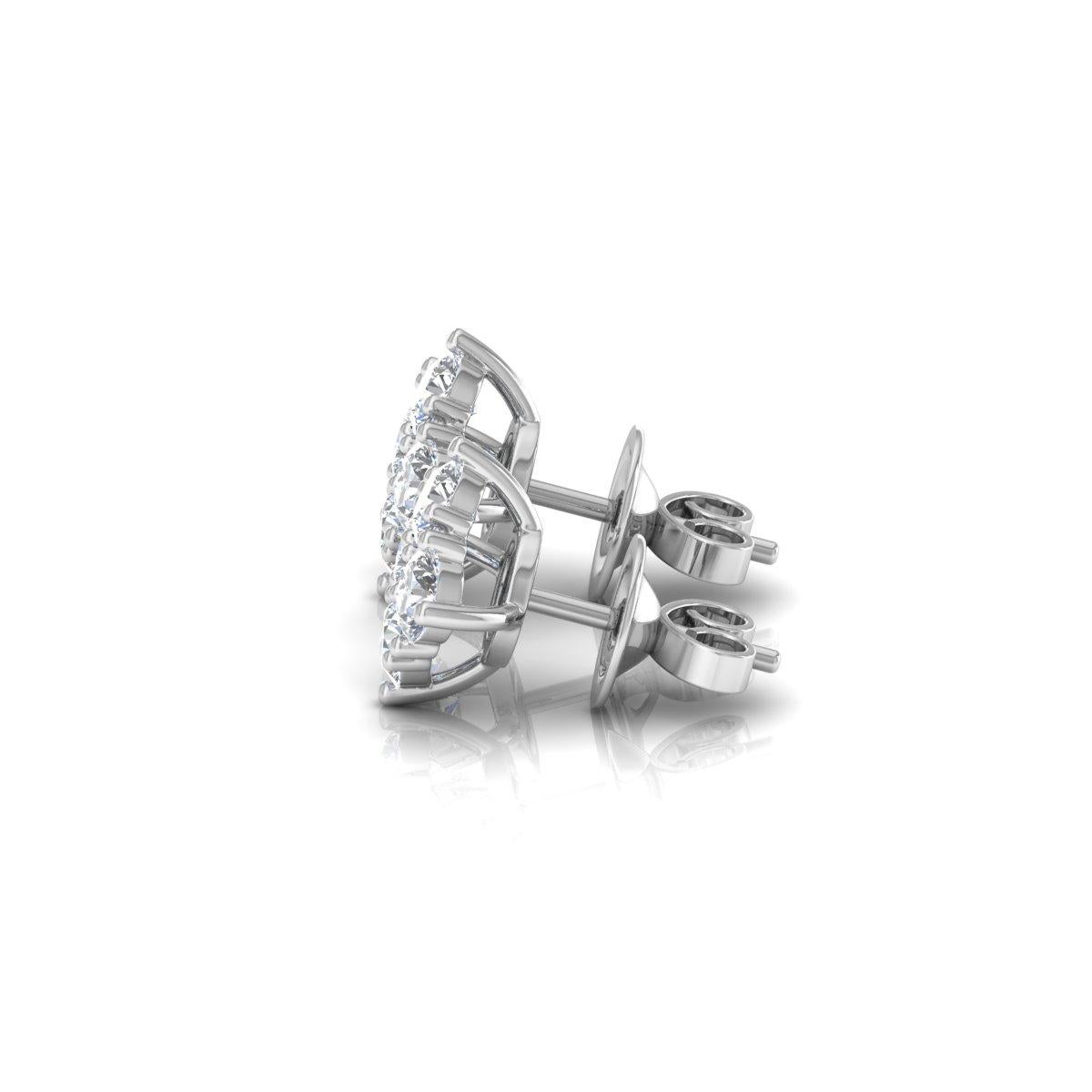 0,28 quilates SI Claridad HI Color Pendientes de diamantes Joyas de oro blanco de 10 quilates en venta 2