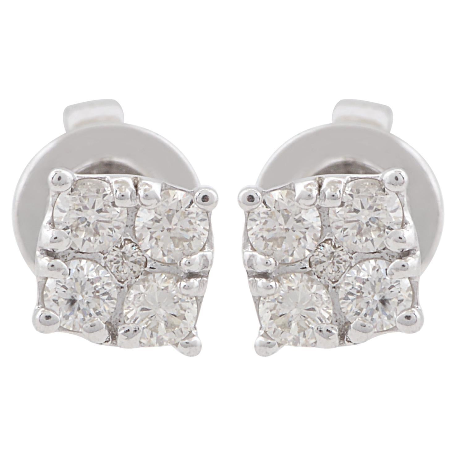 0.28 Carat SI Clarity HI Color Diamond Stud Earrings 10 Karat White Gold Jewelry