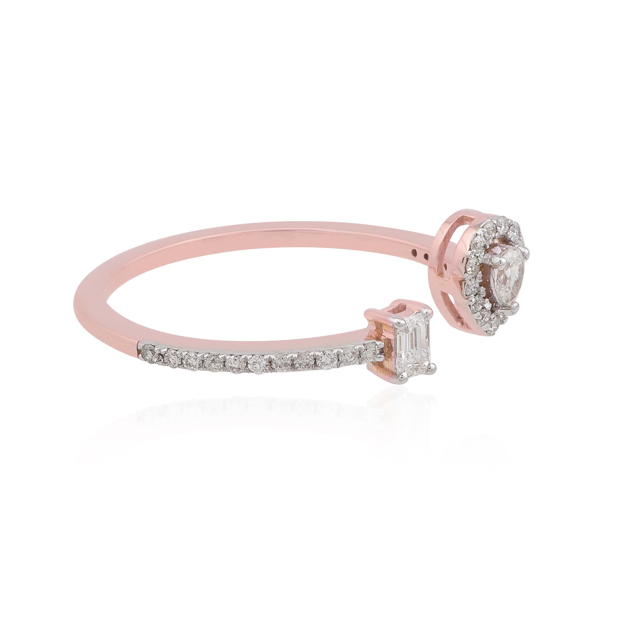 Code de l'article :- SER-2771E
Poids brut :- 1.72 gm
Or rose massif 18k Poids :- 1,66 gm
Poids du diamant naturel :- 0.28 Ct. ( DIAMANT MOYEN DE PURETÉ SI1-SI2 ET DE COULEUR H-I )
Taille de la bague : - 7 US & Toutes tailles disponibles

✦