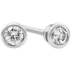 0.28 Carat Total Bezel Set Round Diamond Stud Earrings 0.28 Carat Total Bezel Set Round Diamond Stud Earrings