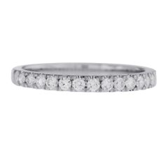 0.28 Carat Natural Diamonds G SI1 in 14 Karat White Gold Half Wedding Band Ring
