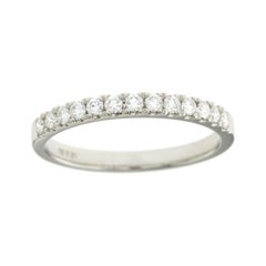 0.28 Carat Natural Diamonds G SI1 in 14 Karat White Gold Half Wedding Band Ring