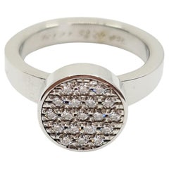 0.285 Carat Diamond Ring G/IF 18k White Gold, 19 Brilliant Cut Diamonds