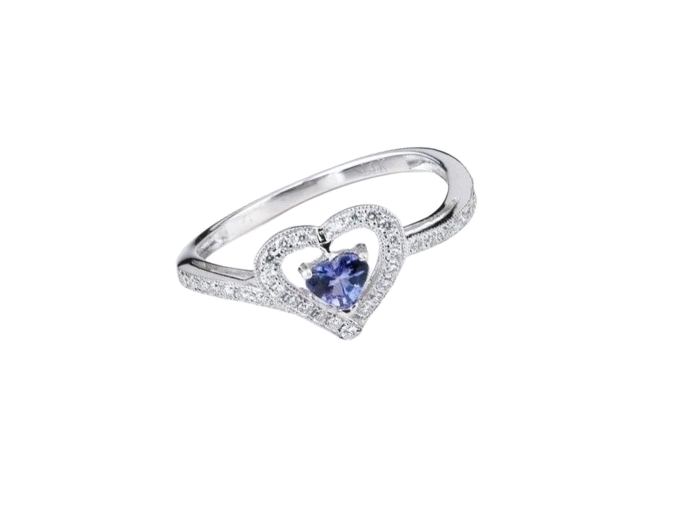 For Sale:  Sunita Nahata Tanzanite 0.29ct. and Diamond Ring in 14Karat White Gold 2